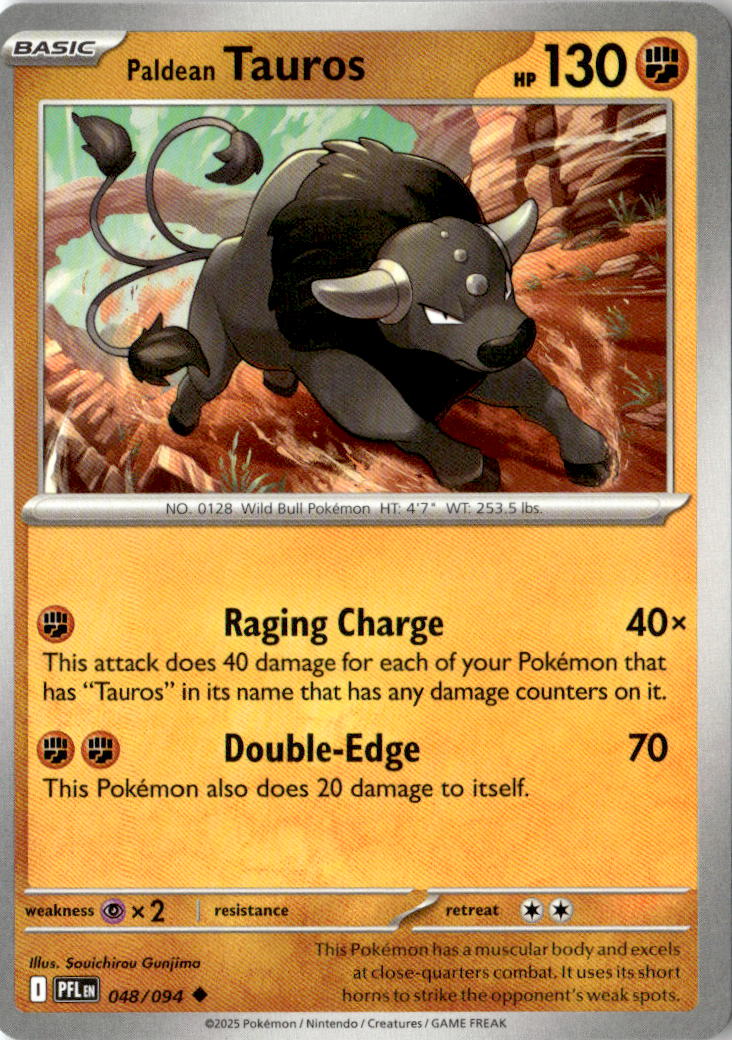 Front of Paldean Tauros 048/094 from Phantasmal Flames
