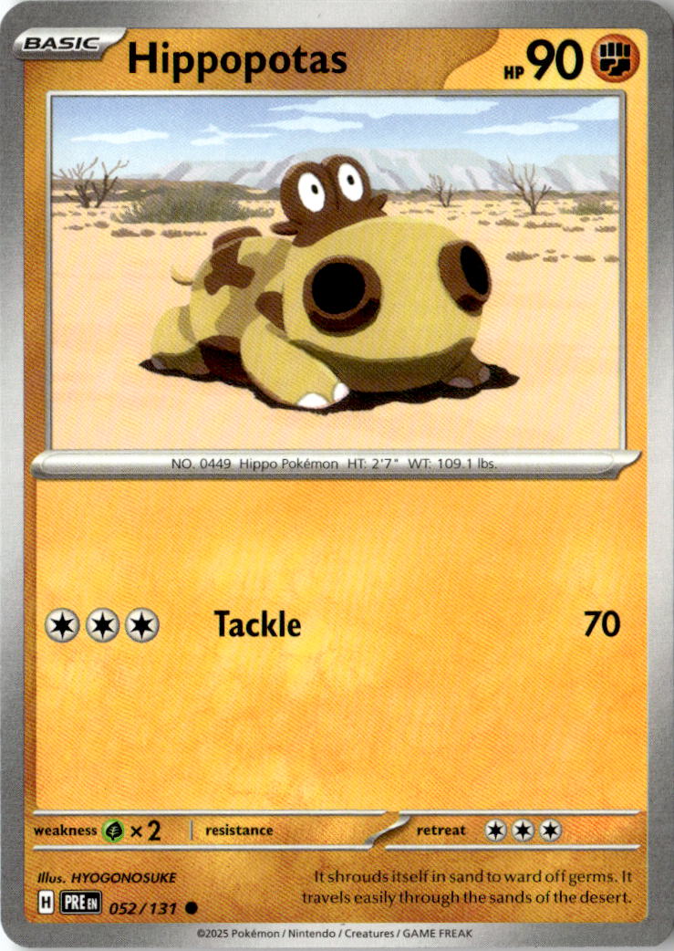 Front of Hippopotas 052/131 from Prismatic Evolutions