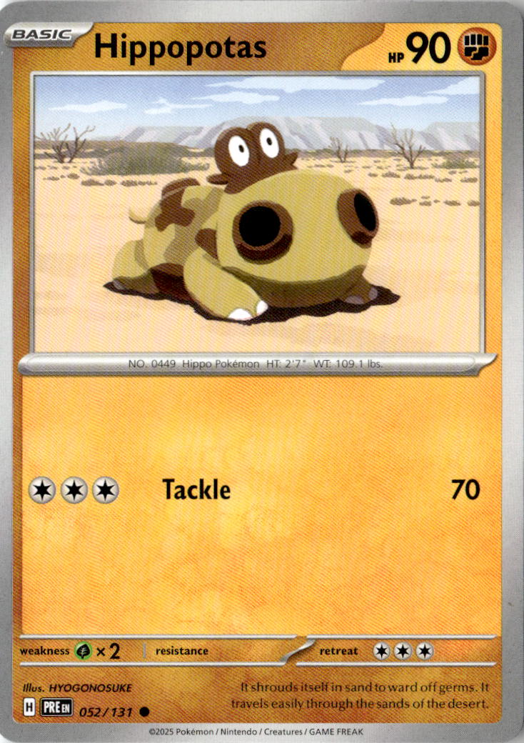 Front of Hippopotas 052/131 from Prismatic Evolutions