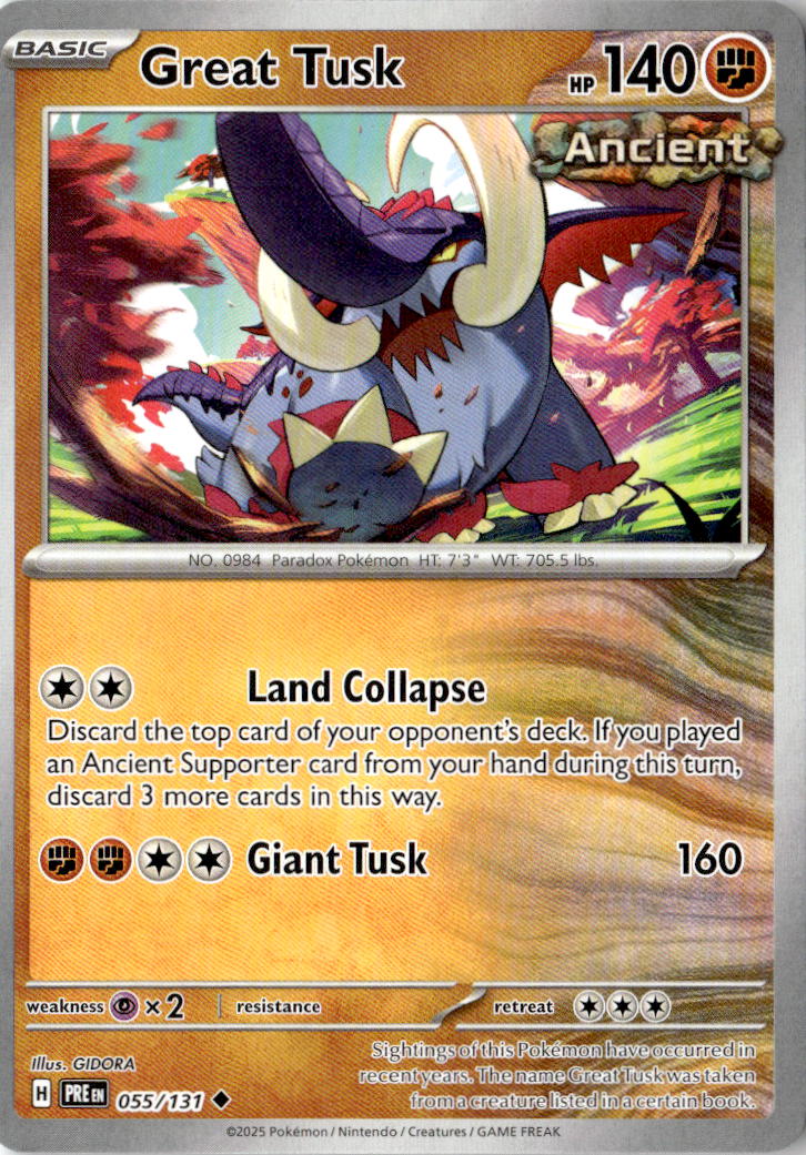 Front of Great Tusk 055/131 from Prismatic Evolutions