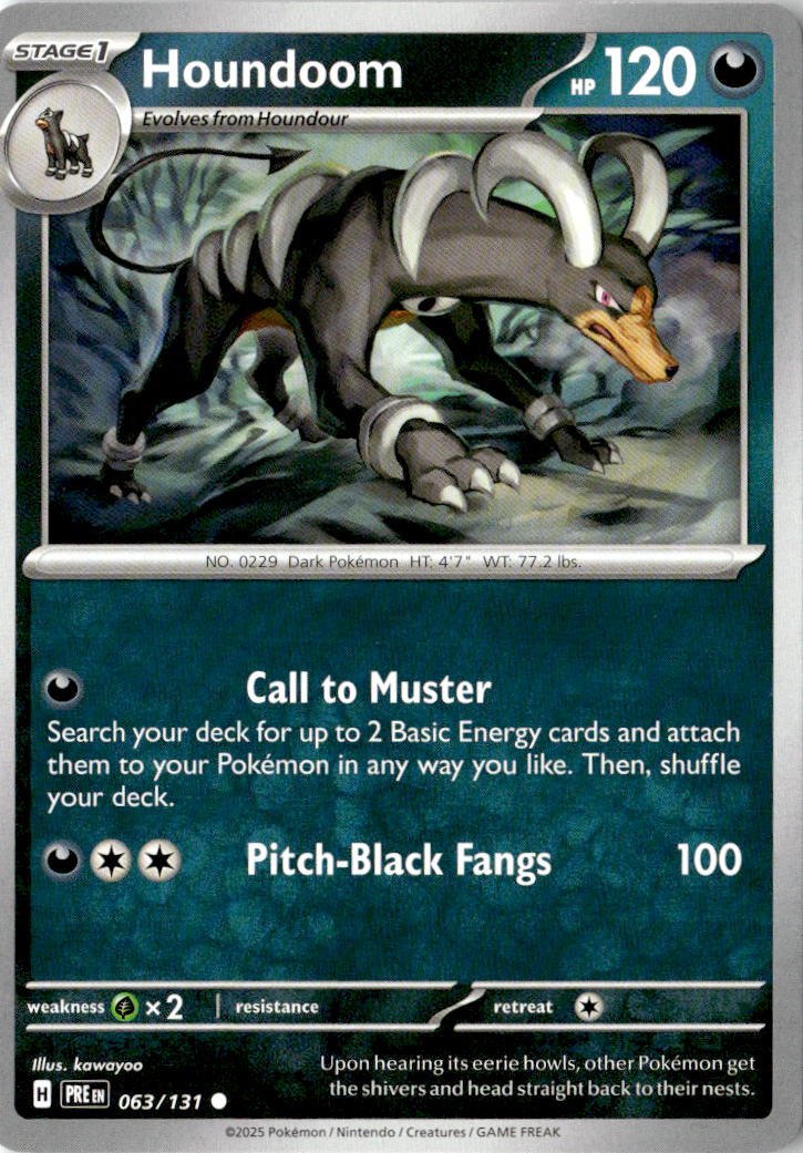 Front of Houndoom 063/131 from Prismatic Evolutions