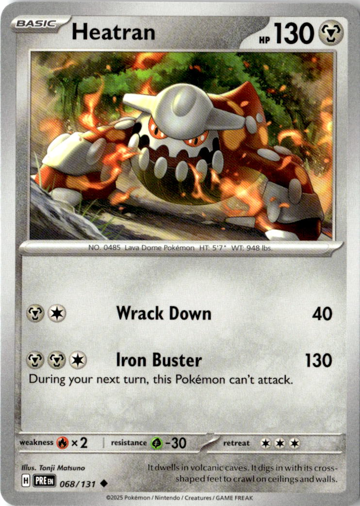 Front of Heatran 068/131 from Prismatic Evolutions