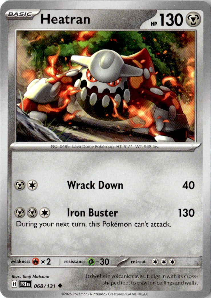 Front of Heatran 068/131 from Prismatic Evolutions