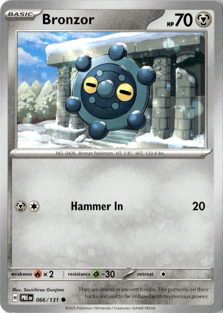Front of Bronzor 066/131 from Prismatic Evolutions