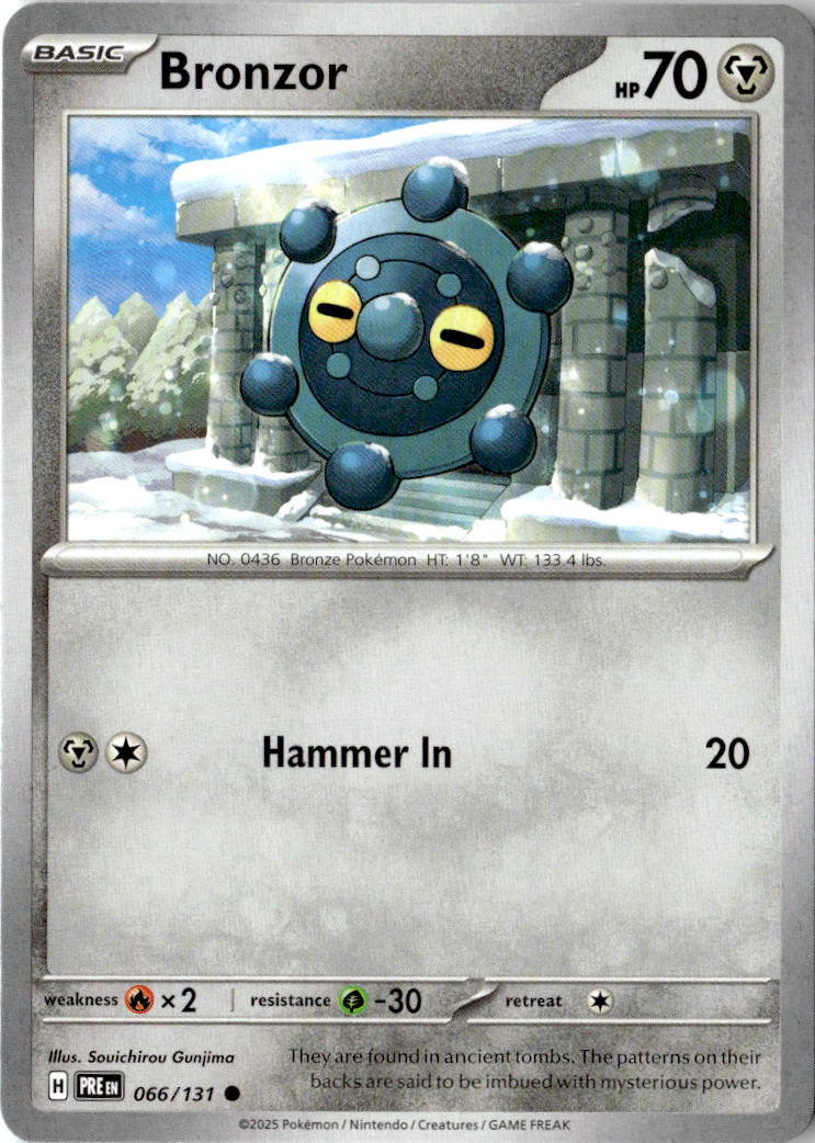 Front of Bronzor 066/131 from Prismatic Evolutions