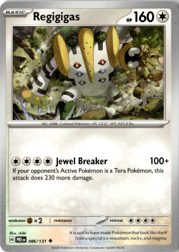 Front of Regigigas 086/131 from Prismatic Evolutions