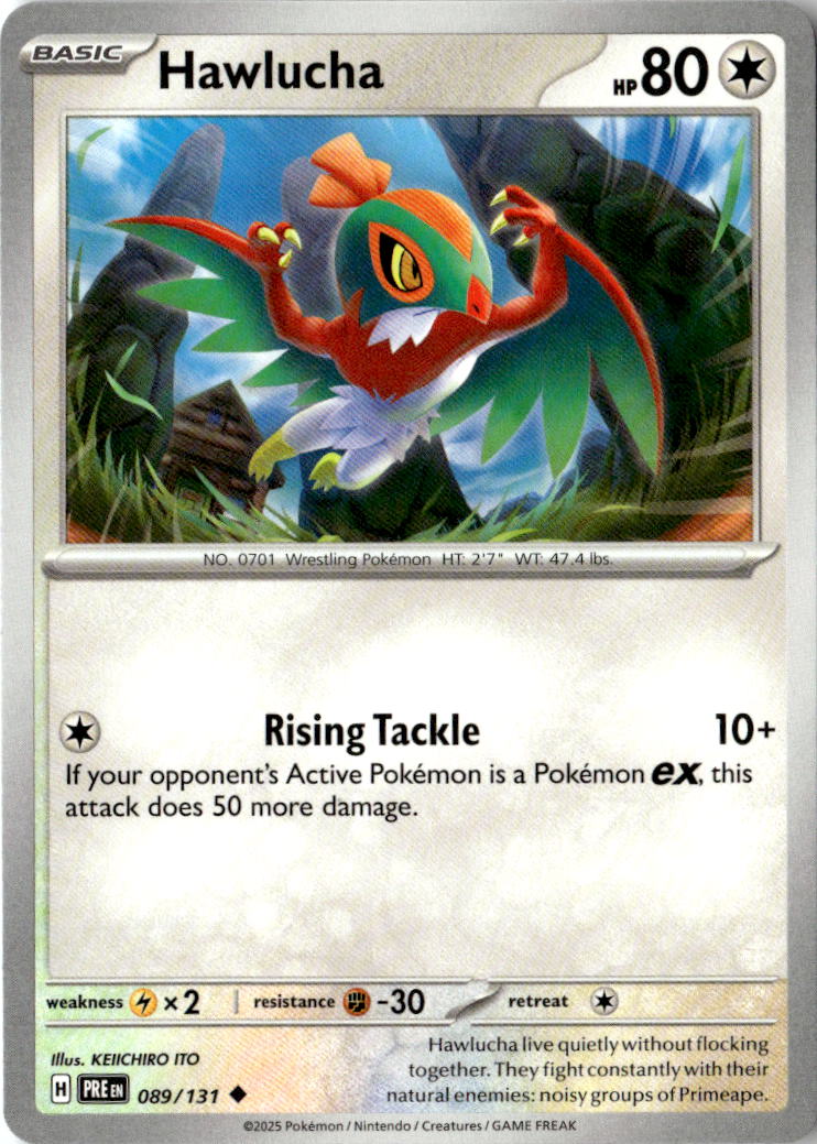 Front of Hawlucha 089/131 from Prismatic Evolutions
