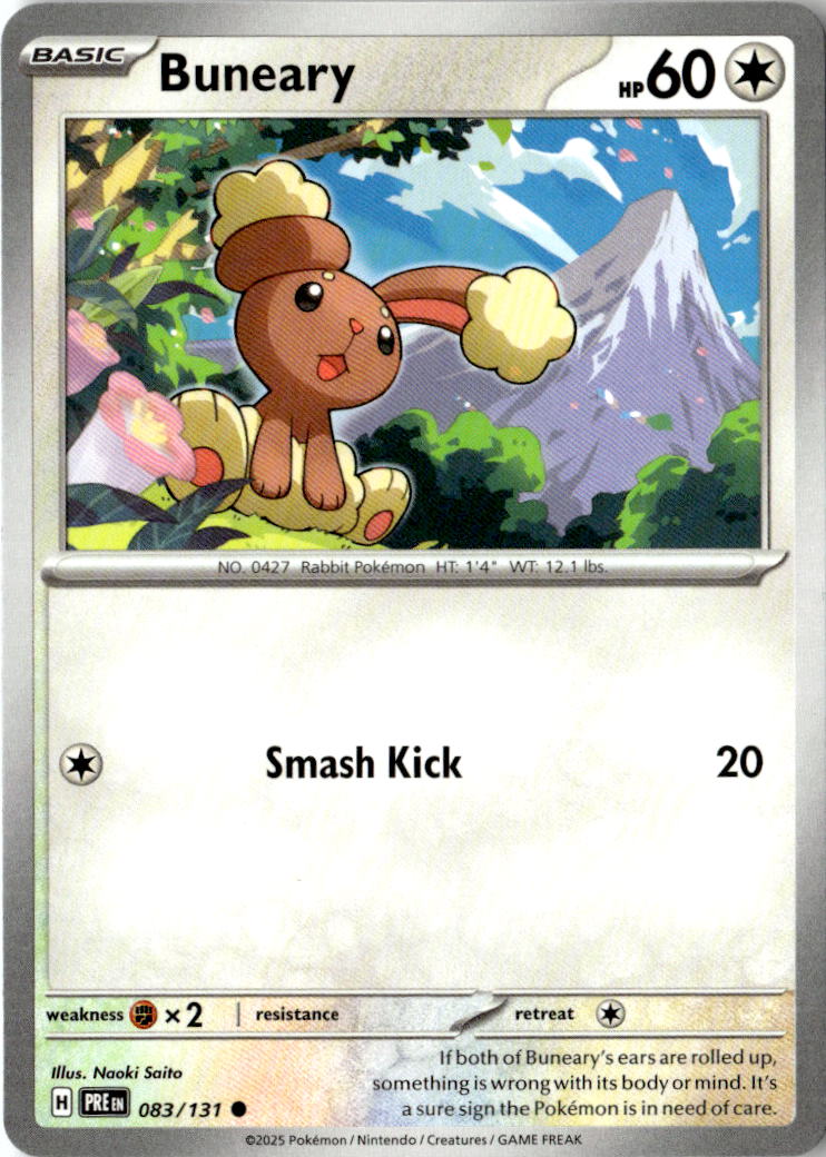 Front of Buneary 083/131 from Prismatic Evolutions