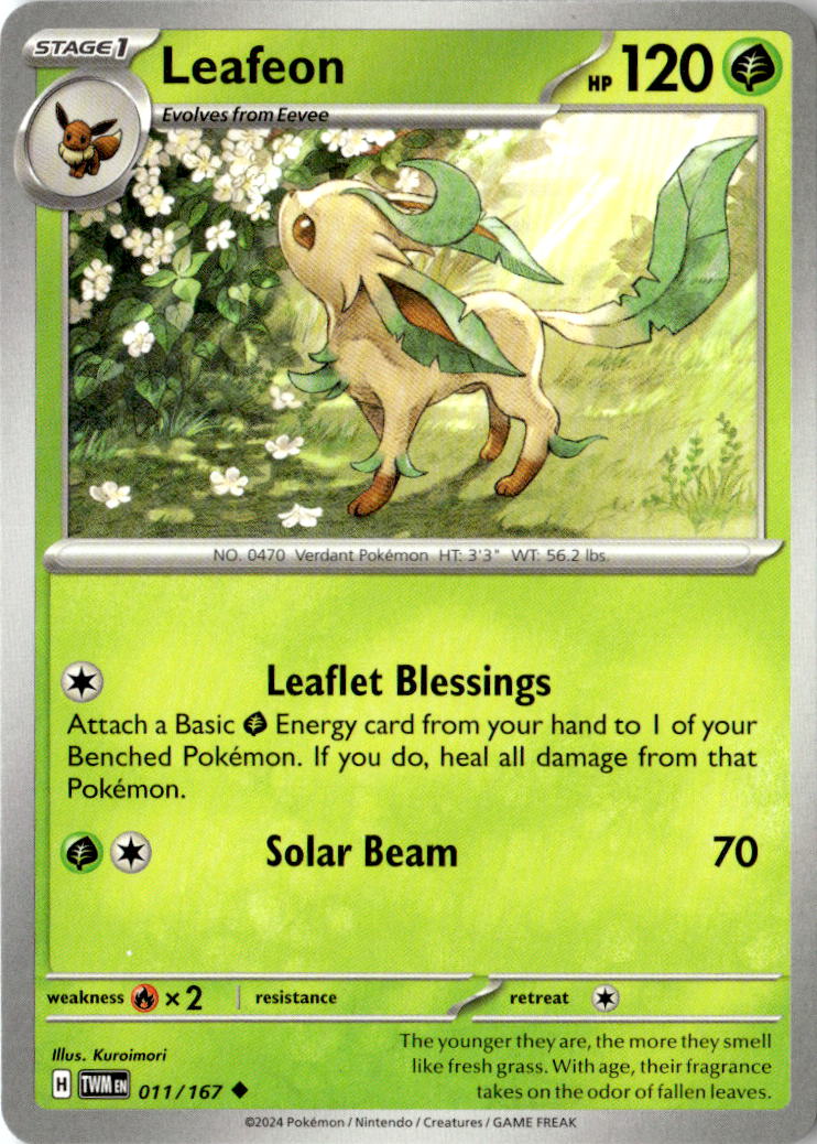 Front of Leafeon 011/167 from Twilight Masquerade