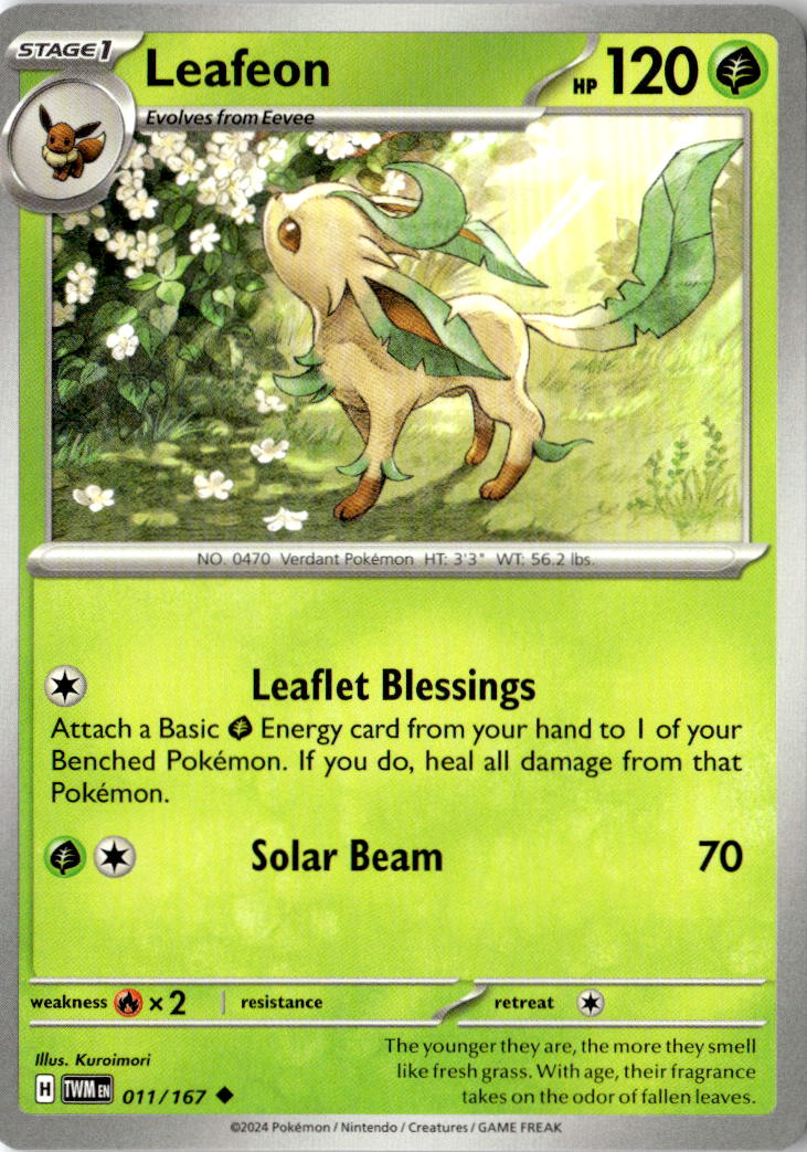 Front of Leafeon 011/167 from Twilight Masquerade