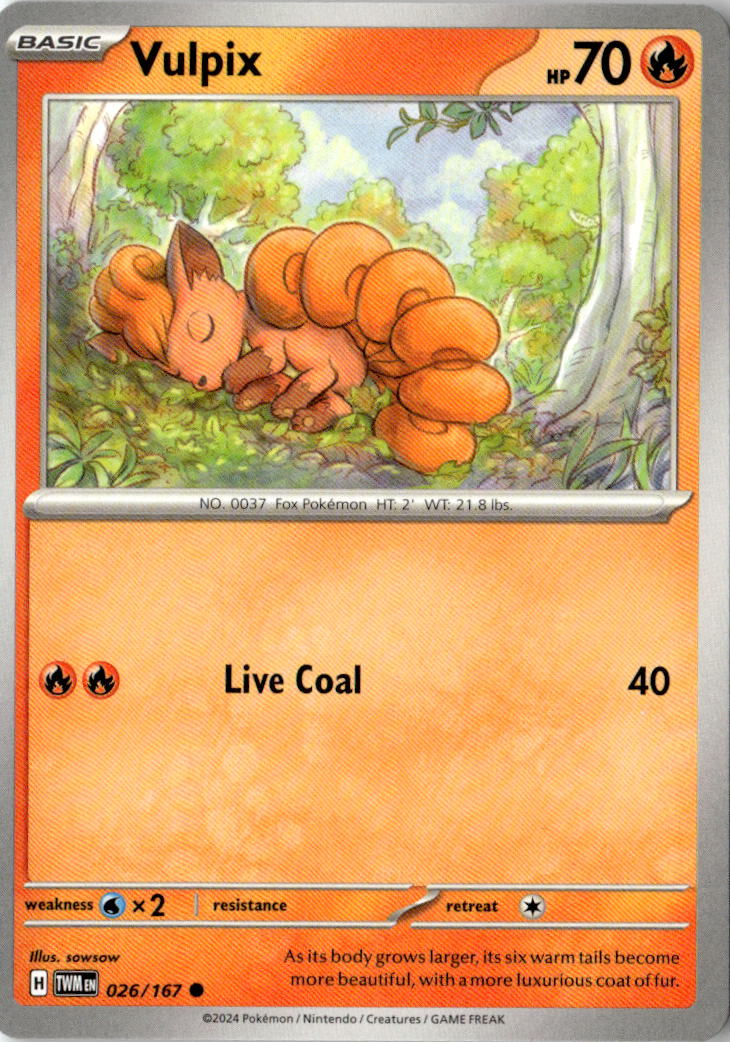 Front of Vulpix 026/167 from Twilight Masquerade