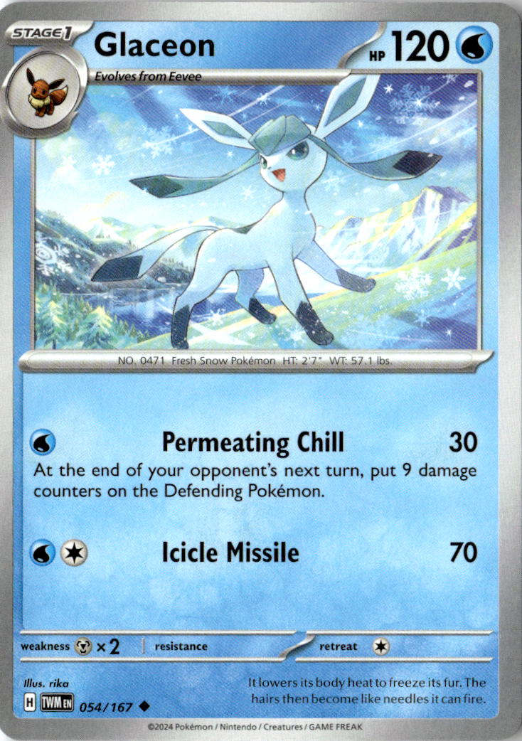 Front of Glaceon 054/167 from Twilight Masquerade
