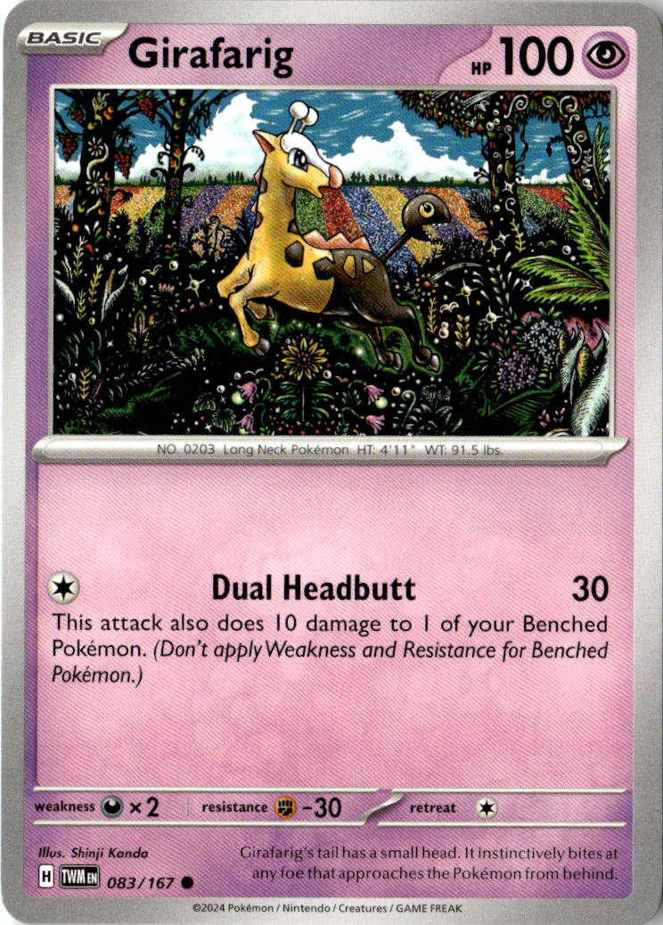 Front of Girafarig 083/167 from Twilight Masquerade