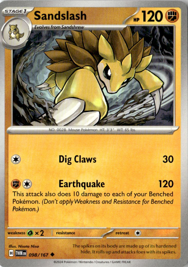 Front of Sandslash 098/167 from Twilight Masquerade