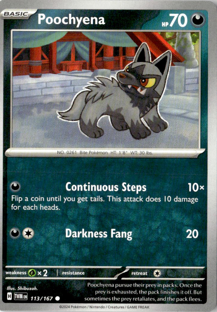 Front of Poochyena 113/167 from Twilight Masquerade