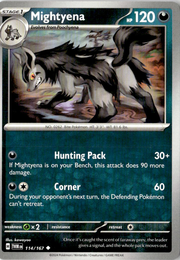 Front of Mightyena 114/167 from Twilight Masquerade