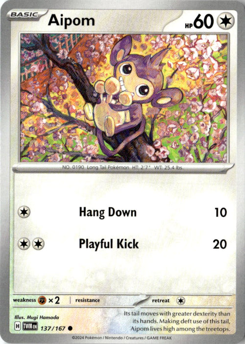 Front of Aipom 137/167 from Twilight Masquerade