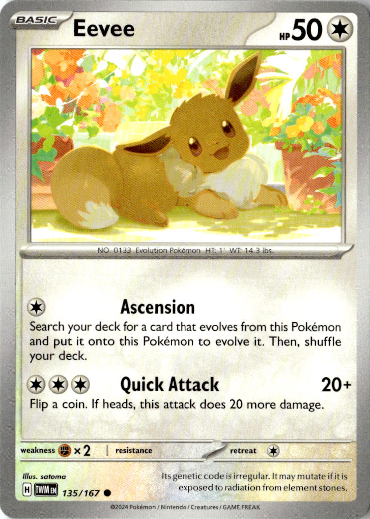 Front of Eevee 135/167 from Twilight Masquerade
