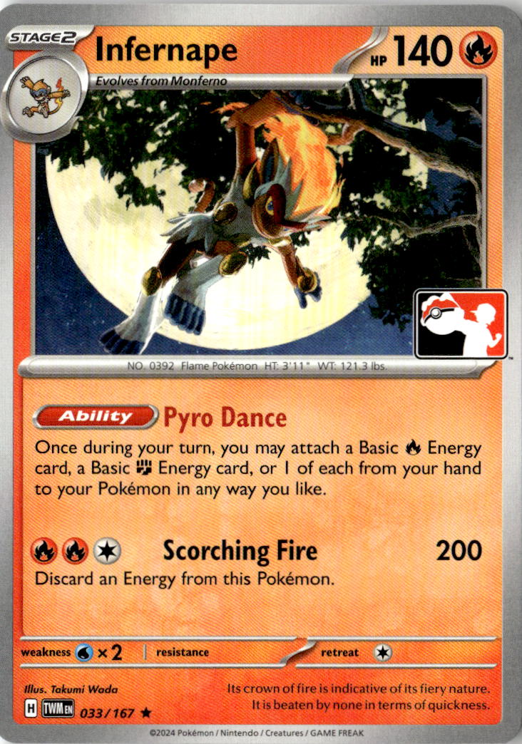 Front of Infernape 033/167 from Prize Pack Series Cards