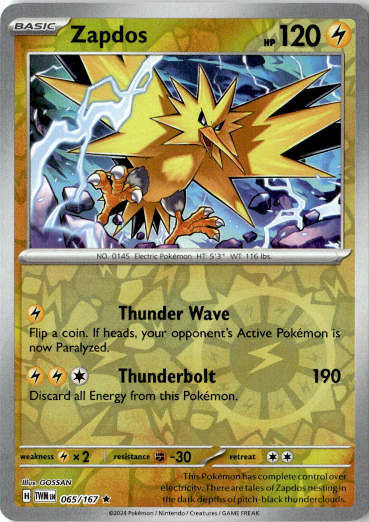 Front of Zapdos 065/167 from Twilight Masquerade