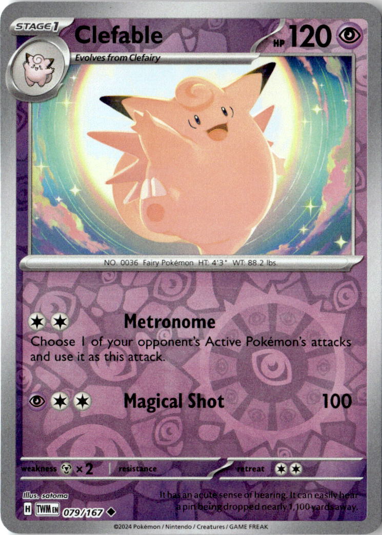 Front of Clefable 079/167 from Twilight Masquerade