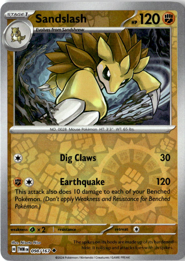 Front of Sandslash 098/167 from Twilight Masquerade