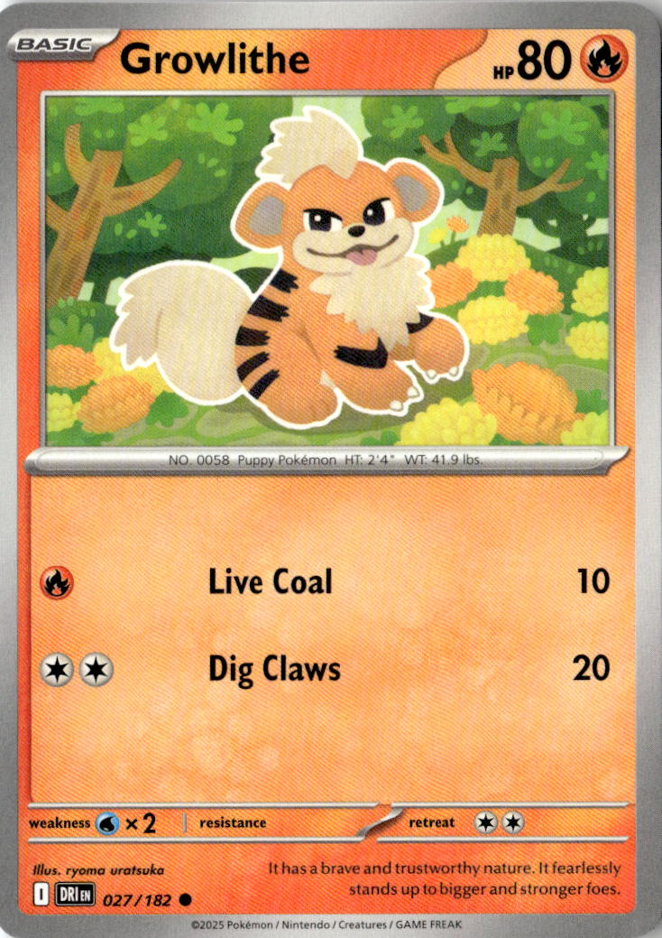 Front of Growlithe 027/182 from Destined Rivals