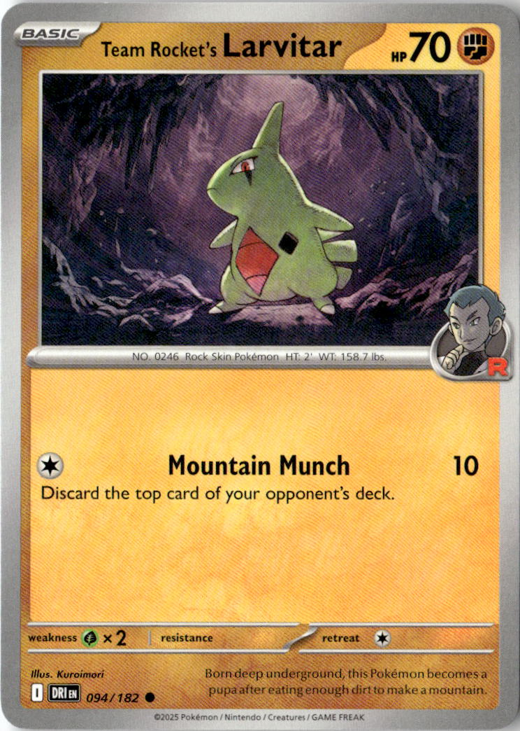 Front of Team Rocket's Larvitar 094/182 from Destined Rivals