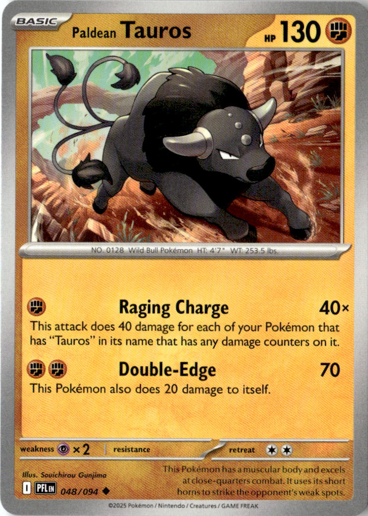 Front of Paldean Tauros 048/094 from Phantasmal Flames