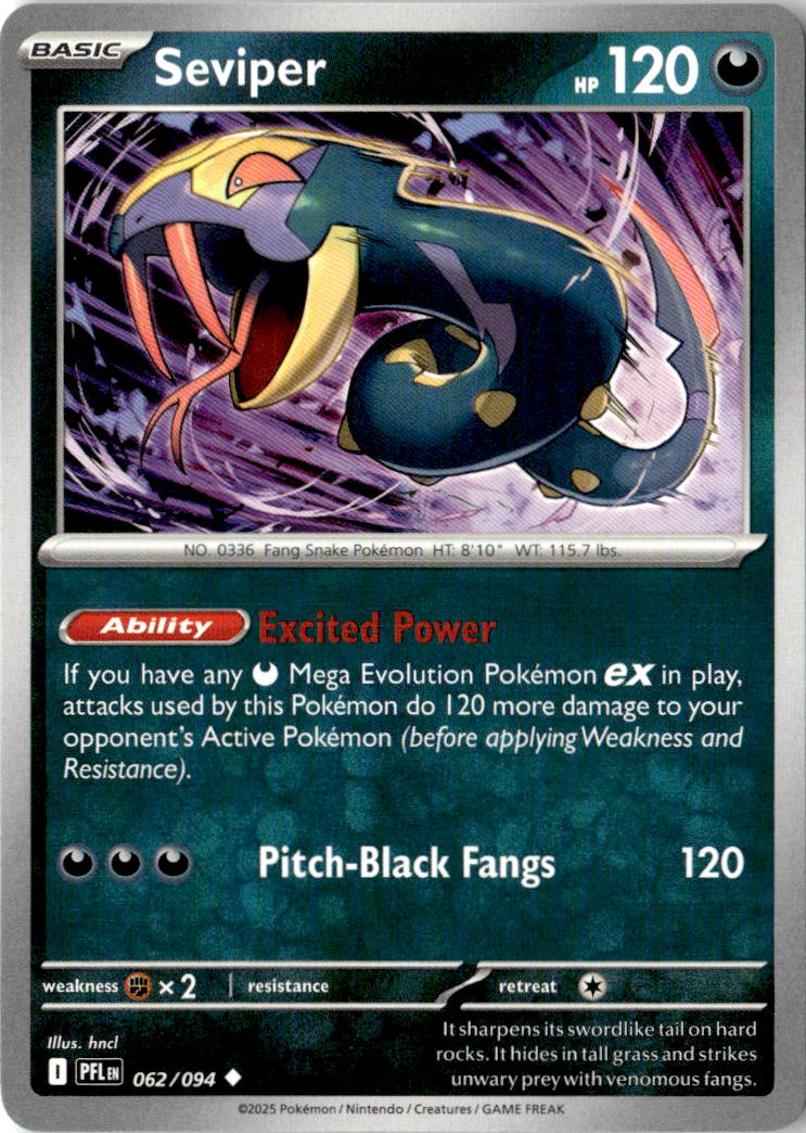 Front of Seviper 062/094 from Phantasmal Flames