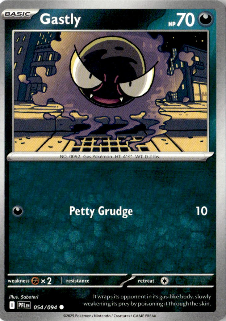 Front of Gastly 054/094 from Phantasmal Flames