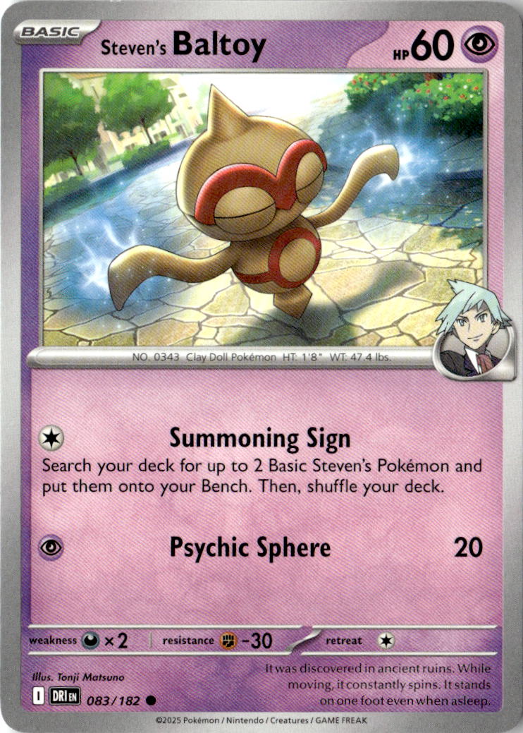 Front of Steven's Baltoy 083/182 from Destined Rivals