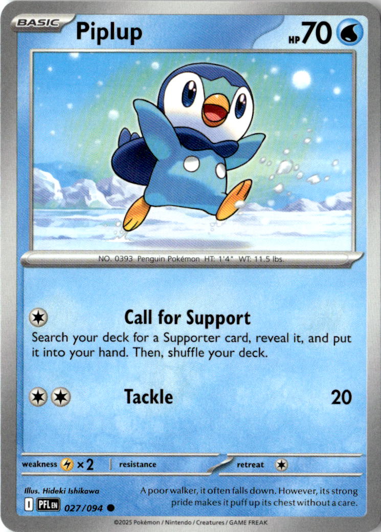 Front of Piplup 027/094 from Phantasmal Flames