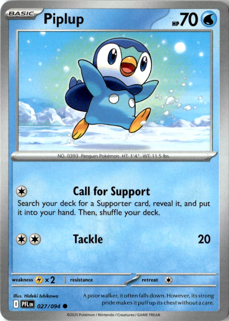 Front of Piplup 027/094 from Phantasmal Flames