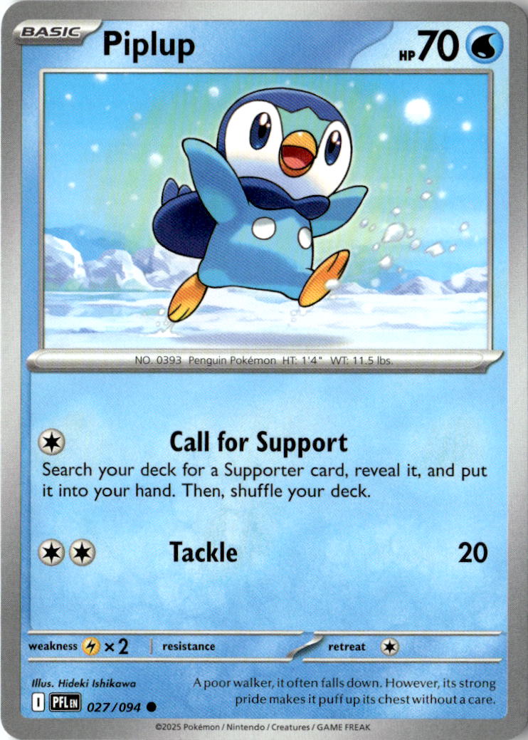 Front of Piplup 027/094 from Phantasmal Flames