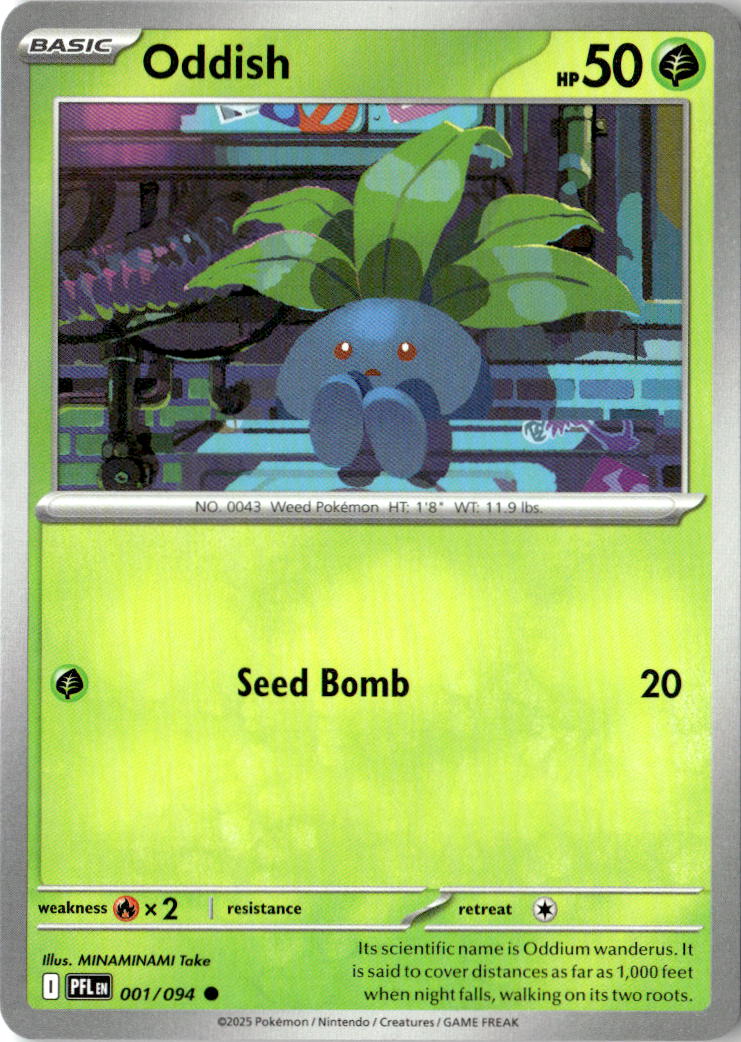 Front of Oddish 001/094 from Phantasmal Flames