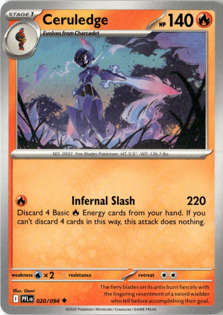Front of Ceruledge 020/094 from Phantasmal Flames