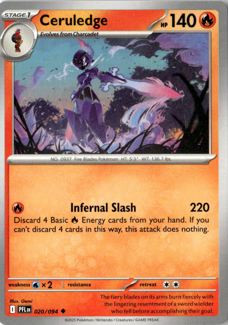 Front of Ceruledge 020/094 from Phantasmal Flames