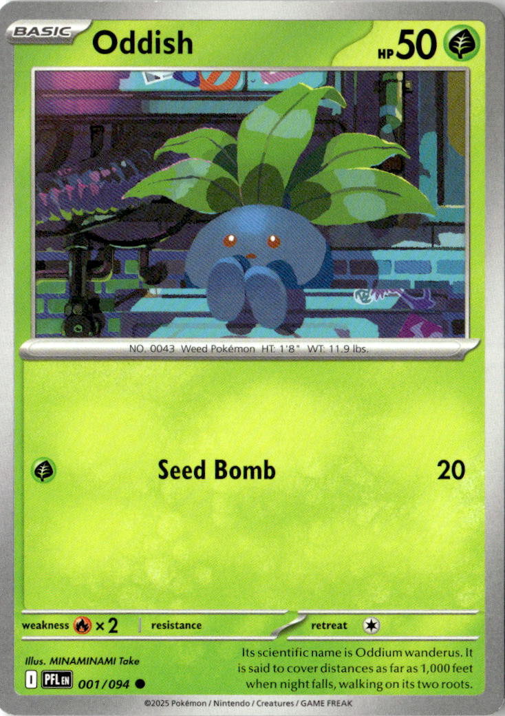 Front of Oddish 001/094 from Phantasmal Flames