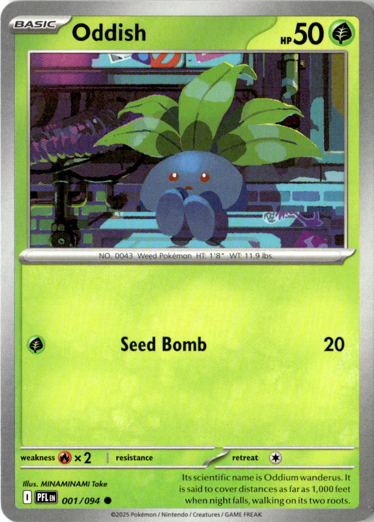 Front of Oddish 001/094 from Phantasmal Flames