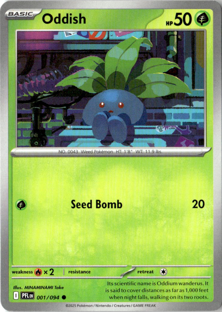 Front of Oddish 001/094 from Phantasmal Flames
