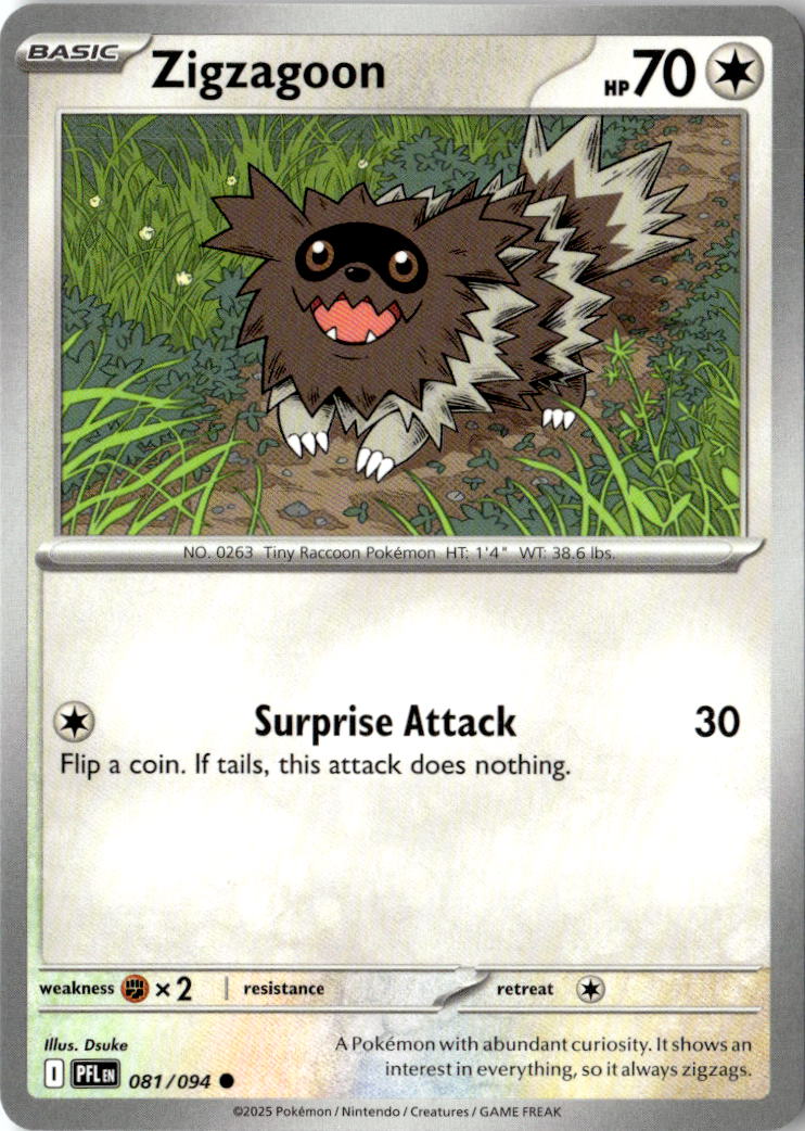 Front of Zigzagoon 081/094 from Phantasmal Flames