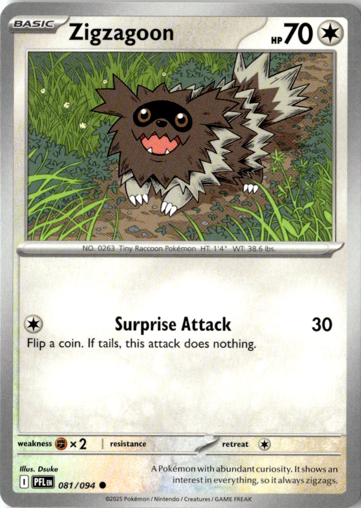 Front of Zigzagoon 081/094 from Phantasmal Flames