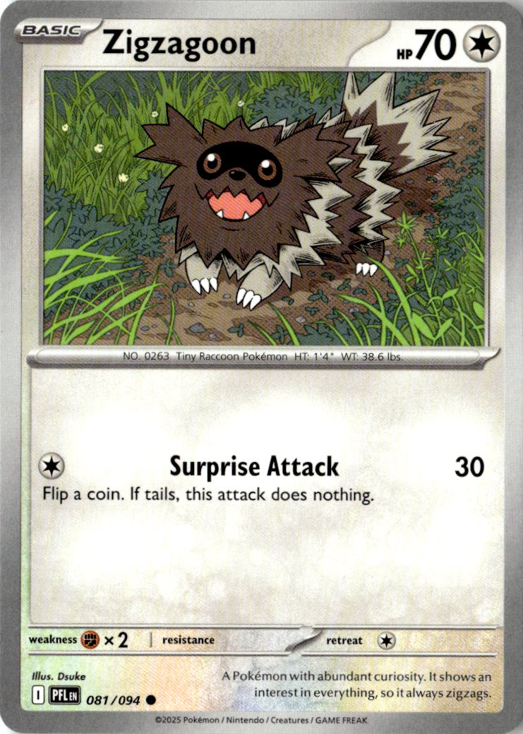 Front of Zigzagoon 081/094 from Phantasmal Flames