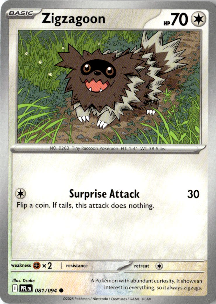Front of Zigzagoon 081/094 from Phantasmal Flames