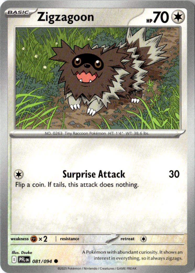 Front of Zigzagoon 081/094 from Phantasmal Flames