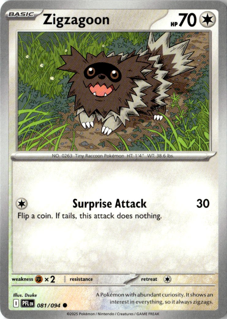 Front of Zigzagoon 081/094 from Phantasmal Flames