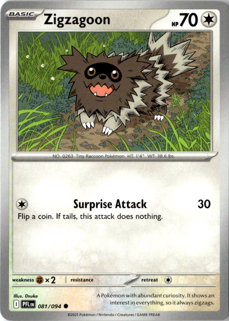 Front of Zigzagoon 081/094 from Phantasmal Flames
