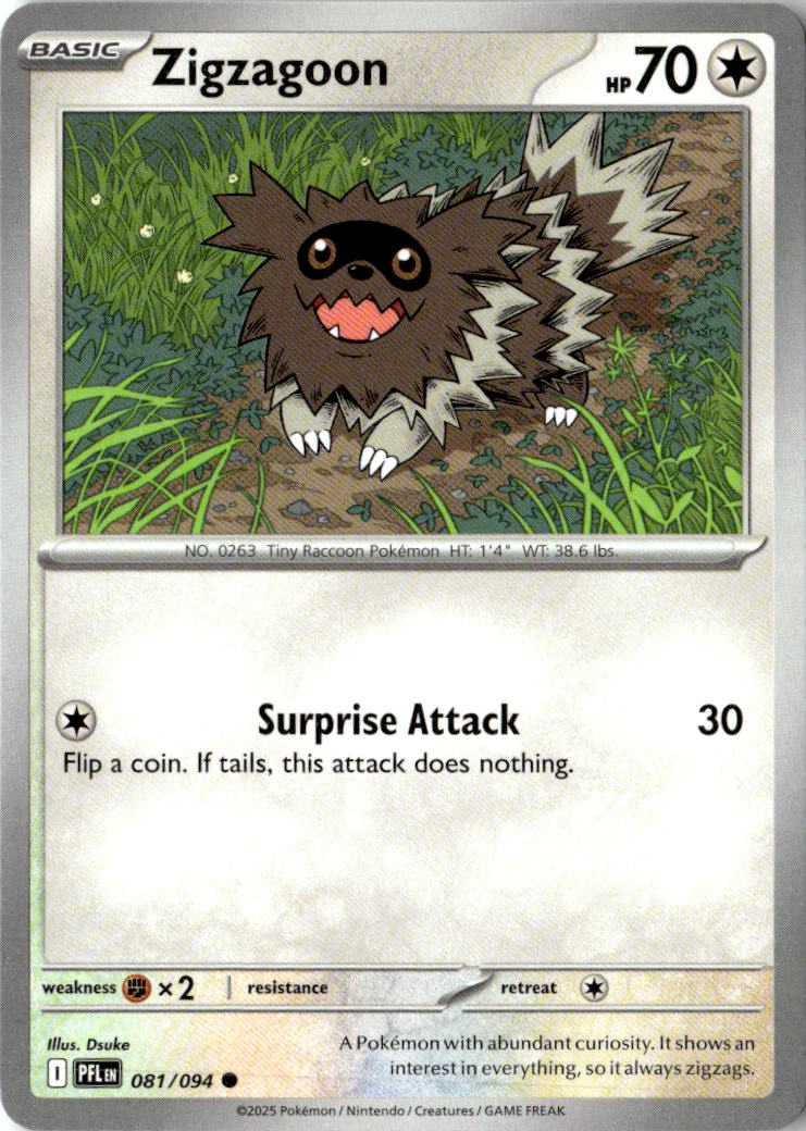 Front of Zigzagoon 081/094 from Phantasmal Flames
