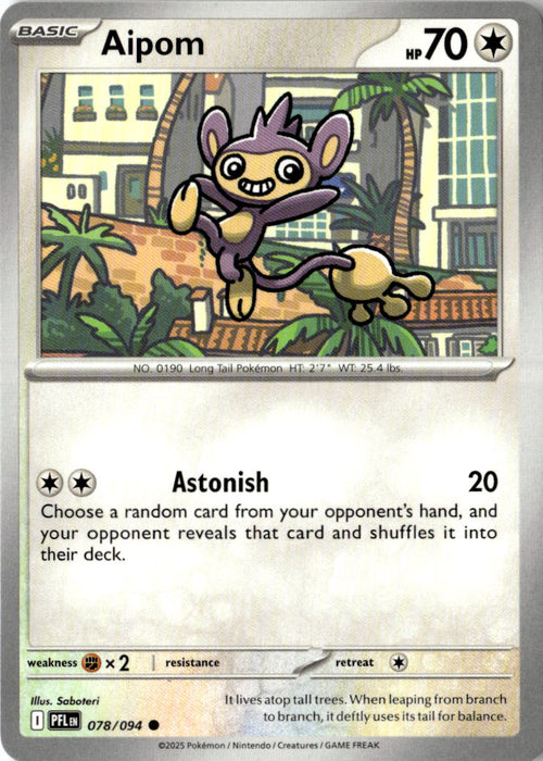 Front of Aipom 078/094 from Phantasmal Flames